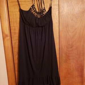Dots Black Asymmetrical Dress